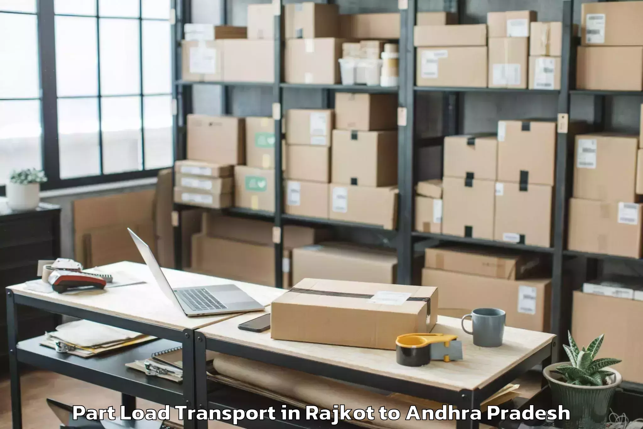 Top Rajkot to Ponnur Part Load Transport Available